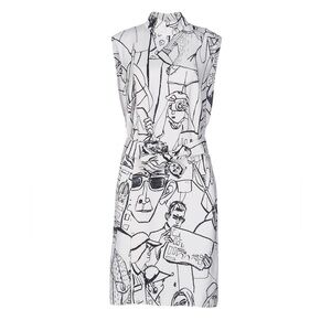 Emilio Pucci new with tags white black geometry print dress small